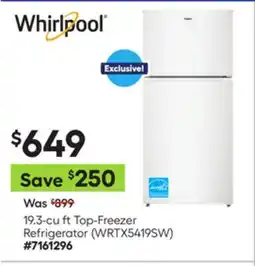 Lowe's 19.3-cu ft Top-Freezer Refrigerator offer