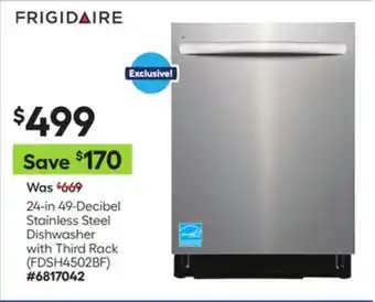 Lowe's 24-in 49-Decibel Stainless Steel Dishwasher with Third Rack offer