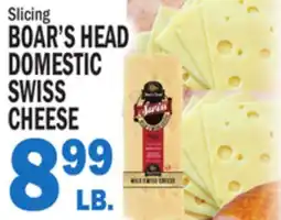 Bravo Supermarkets BOAR'S HEAD DOMESTIC SWISS CHEESE offer