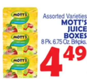 Bravo Supermarkets MOTT'S JUICE BOXES offer