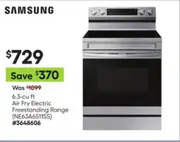 Lowe's 6.3-cu ft Air Fry Electric Freestanding Range (NE63A6511SS) offer