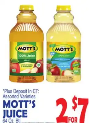 Bravo Supermarkets MOTT'S JUICE offer