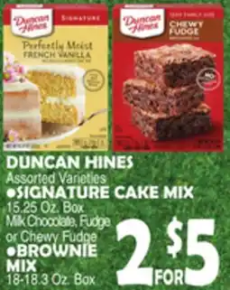 Bravo Supermarkets DUNCAN HINES •SIGNATURE CAKE MIX •BROWNIE MIX offer