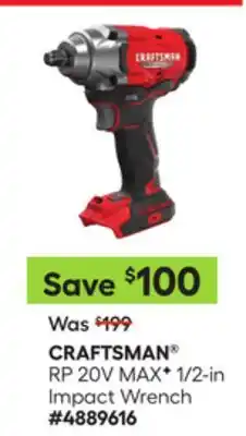Lowe's RP 20V MAX 1/2-in Impact Wrench offer