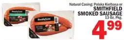 Bravo Supermarkets Natural Casing: Polska Kielbasa or SMITHFIELD SMOKED SAUSAGE offer