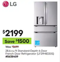 Lowe's 28.6-cu ft Standard-Depth 4-Door French Door Refrigerator offer