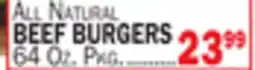 Bravo Supermarkets ALL NATURAL BEEF BURGERS offer