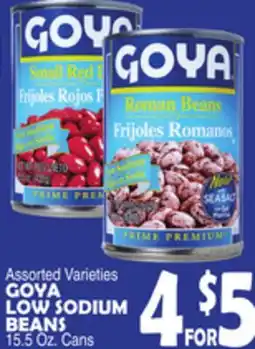 Bravo Supermarkets GOYA LOW SODIUM BEANS offer