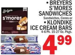 C Town •BREYERS S'MORES SANDWICHES •KLONDIKE ICE CREAM BARS offer