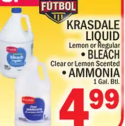 C Town KRASDALE LIQUID, BLEACH, AMMONIA 1 Gal. Btl offer