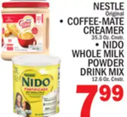 C Town NESTLE COFFEE-MATE CREAMER, NIDO WHOLE MILK POWDER DRINK MIX offer
