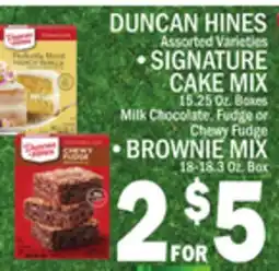 C Town DUNCAN HINES SIGNATURE CAKE MIX BROWNIE MIX offer