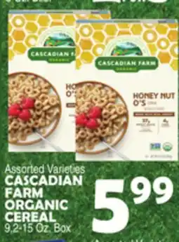 Bravo Supermarkets CASCADIAN FARM ORGANIC CEREAL offer