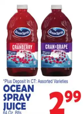 Bravo Supermarkets OCEAN SPRAY JUICE offer