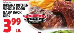 Bravo Supermarkets INDIANA KITCHEN WHOLE PORK BABY BACK RIBS offer