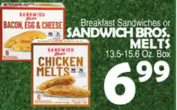Bravo Supermarkets SANDWICH BROS Breakfast Sandwiches or MELTS offer