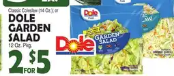 Bravo Supermarkets CLASSIC COLESLAW (14 Oz.) OR DOLE GARDEN SALAD (12 Oz.) offer