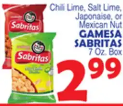 Bravo Supermarkets Chili Lime, Salt Lime, Japonaise, or Mexican Nut GAMESA SABRITAS offer