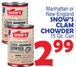 Bravo Supermarkets Manhattan or New England SNOW'S CLAM CHOWDER offer