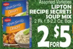 Bravo Supermarkets LIPTON RECIPE SECRETS SOUP MIX offer