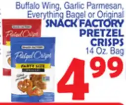 Bravo Supermarkets SNACK FACTORY PRETZEL CRISPS offer