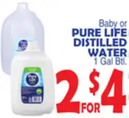 Bravo Supermarkets Baby or PURE LIFE DISTILLED WATER offer