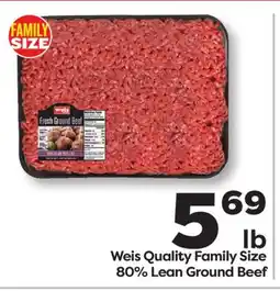 Weis Markets Weis Quality Family Size 80% Lean Ground Beef offer