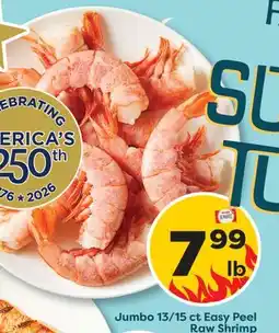Weis Markets Jumbo 13/15 ct Easy Peel Raw Shrimp offer