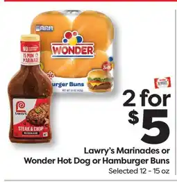 Weis Markets Lawry's Marinades or Wonder Hot Dog or Hamburger Buns offer