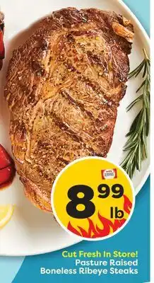 Weis Markets Pasture Raised Boneless Ribeye Steaks offer
