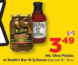 Weis Markets Mt. Olive Pickles or Stubb's Bar-B-Q Sauce offer