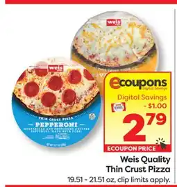 Weis Markets Weis Quality Thin Crust Pizza offer