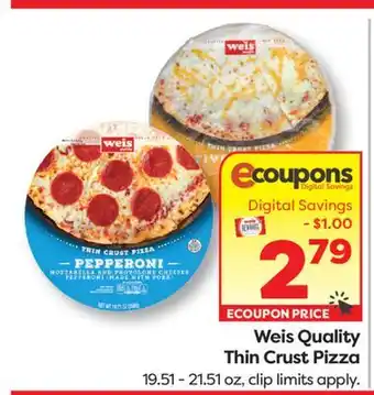 Weis Markets Weis Quality Thin Crust Pizza offer