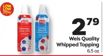 Weis Markets Weis Quality Whipped Topping offer