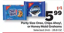 Weis Markets Party Size Oreo, Chips Ahoy!, or Honey Maid Grahams offer