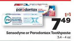 Weis Markets Sensodyne or Parodontax Toothpaste offer