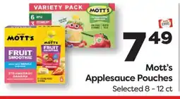 Weis Markets Mott's Applesauce Pouches offer