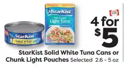 Weis Markets StarKist Solid White Tuna Cans or Chunk Light Pouches offer