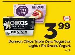 Weis Markets Dannon Oikos Triple Zero Yogurt or Light + Fit Greek Yogurt offer
