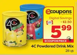 Weis Markets 4C Powdered Drink Mix offer