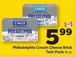 Weis Markets Philadelphia Cream Cheese Brick Twin Pack offer