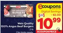 Weis Markets Weis Quality 100% Angus Beef Burgers offer