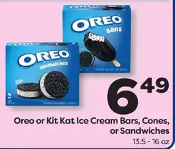 Weis Markets Oreo or Kit Kat Ice Cream Bars, Cones, or Sandwiches offer