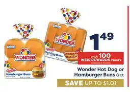 Weis Markets Wonder Hot Dog or Hamburger Buns offer