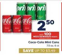 Weis Markets Coca-Cola Mini Cans offer