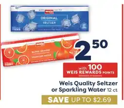 Weis Markets Weis Quality Seltzer or Sparkling Water offer