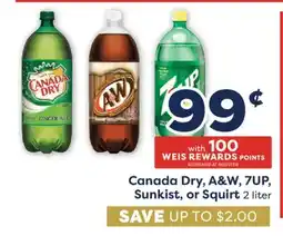 Weis Markets Canada Dry, A&W, 7UP, Sunkist, or Squirt offer