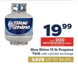 Weis Markets Blue Rhino 15 lb Propane Tank offer