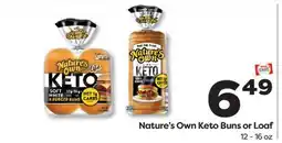 Weis Markets Nature's Own Keto Buns or Loaf offer