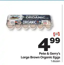 Weis Markets Pete & Gerry's Large Brown Organic Eggs offer